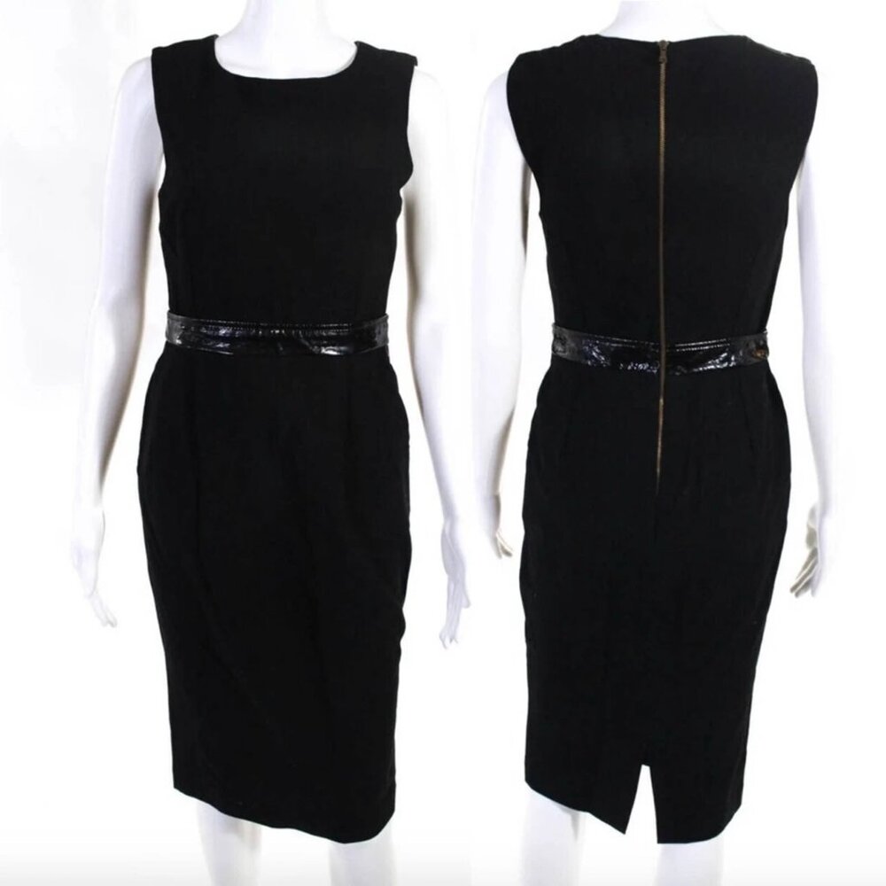 Dolce & Gabbana Black Pleated Sheath Dress Little Black Dress y2k era,